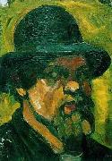 Theo van Doesburg Self-portrait wit hat. France oil painting artist